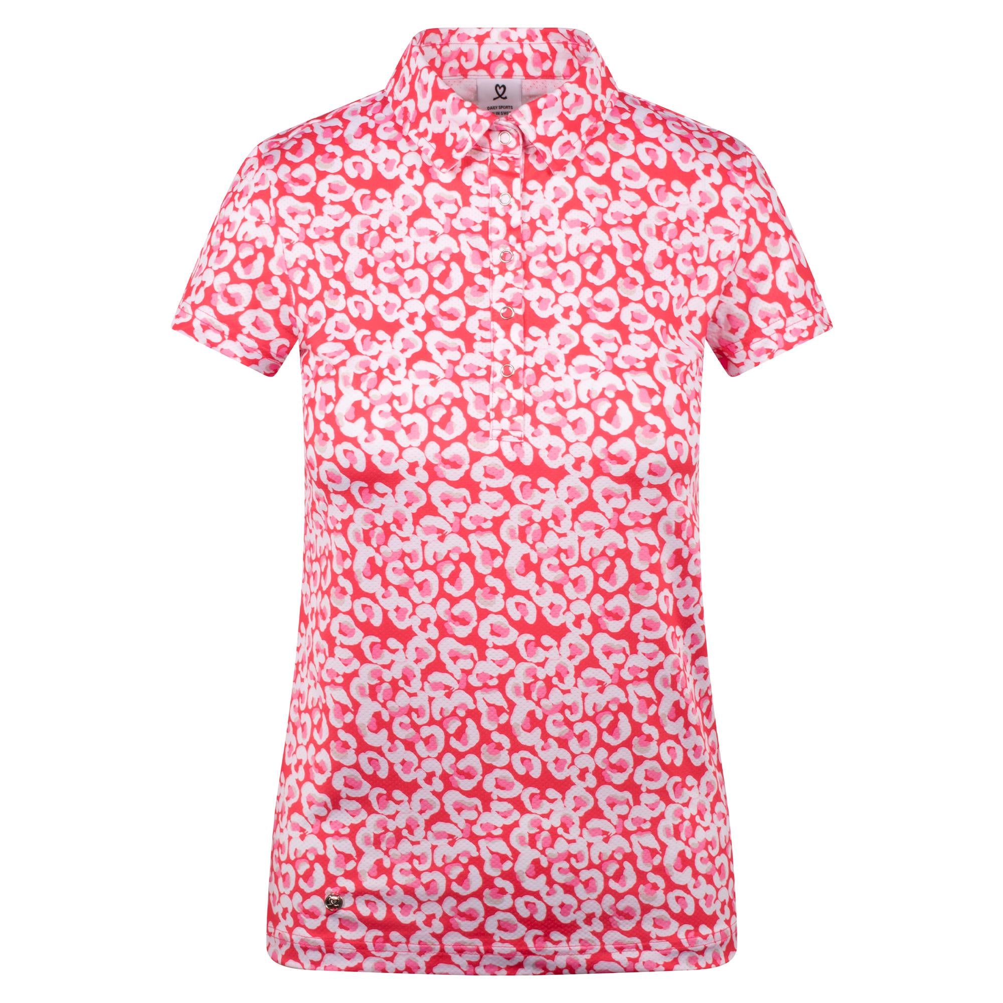 Daily Sports Sheermotion Ladies Golf Polo Shirt Leo Coral